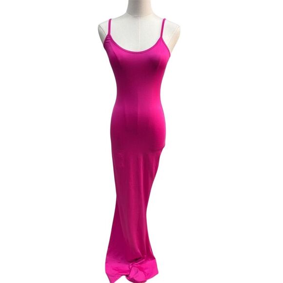 NWOT Another Chill XS Hot Pink Spaghetti Strap Bodycon Maxi Dress - Picture 1 of 6